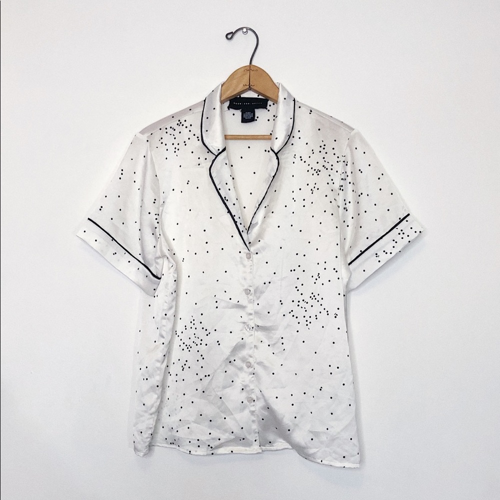 KNOW. ONE. CARES. | Satin Finish Dot Print Shirt